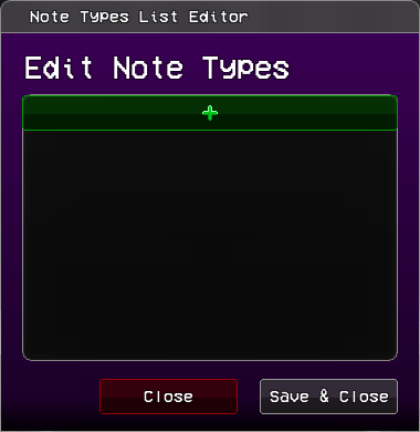 Notetypes submenu